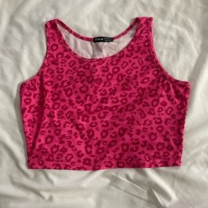 pink cropped tank